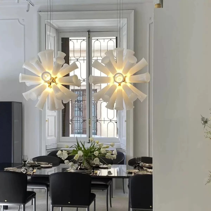 Italian Designer Living Room Bedroom Lamp Nordic Hotel Villa Model Simple Restaurant Art Petal Chandelier