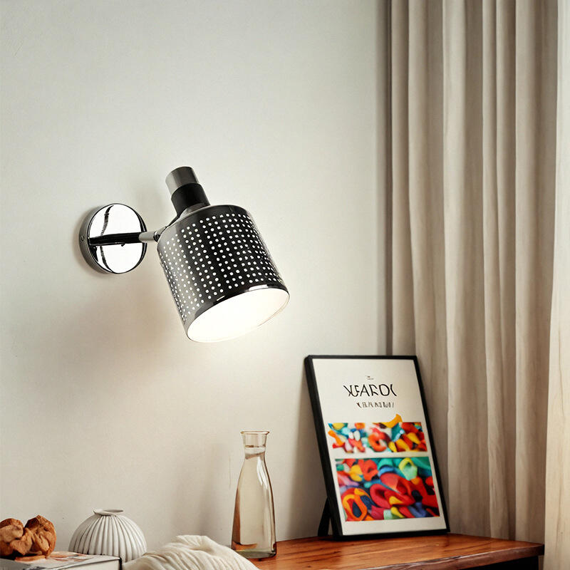 Nordische Luxus-Innen-LED-Wandleuchte mit golden-silbernem zylindrischem Lampenschirm