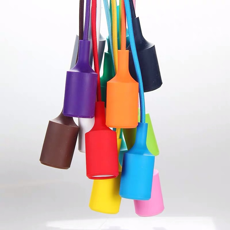 Maraming Kulay na Silicone na E26/E27 Lamp Holder (100mm) para sa DIY Pendant Lighting