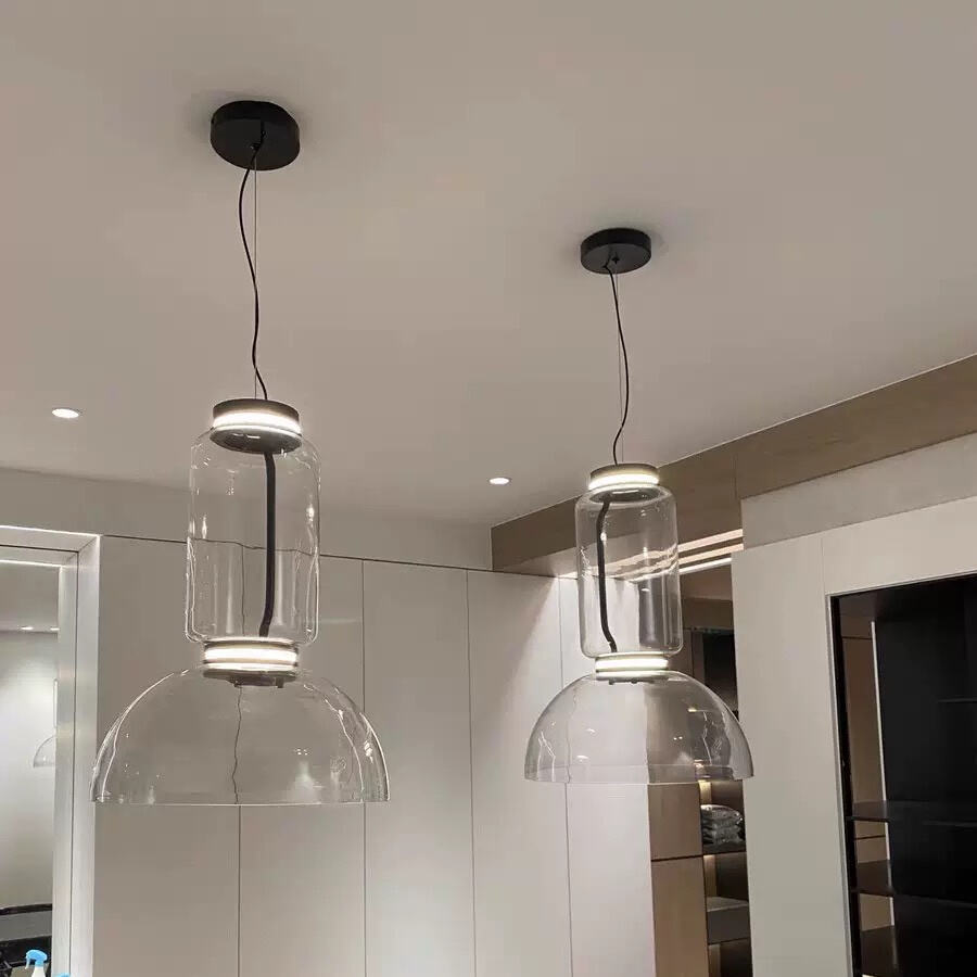 Italian Modern Minimalist Luxury Glass Chandelier