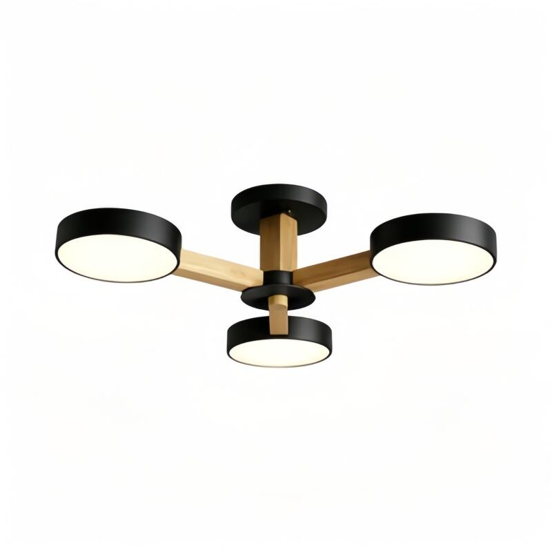 Minimalist Iron Macaron Bedroom Dining Room Chandelier Original Wood Multi-head Living Room Dining Room LED Pendant Lights