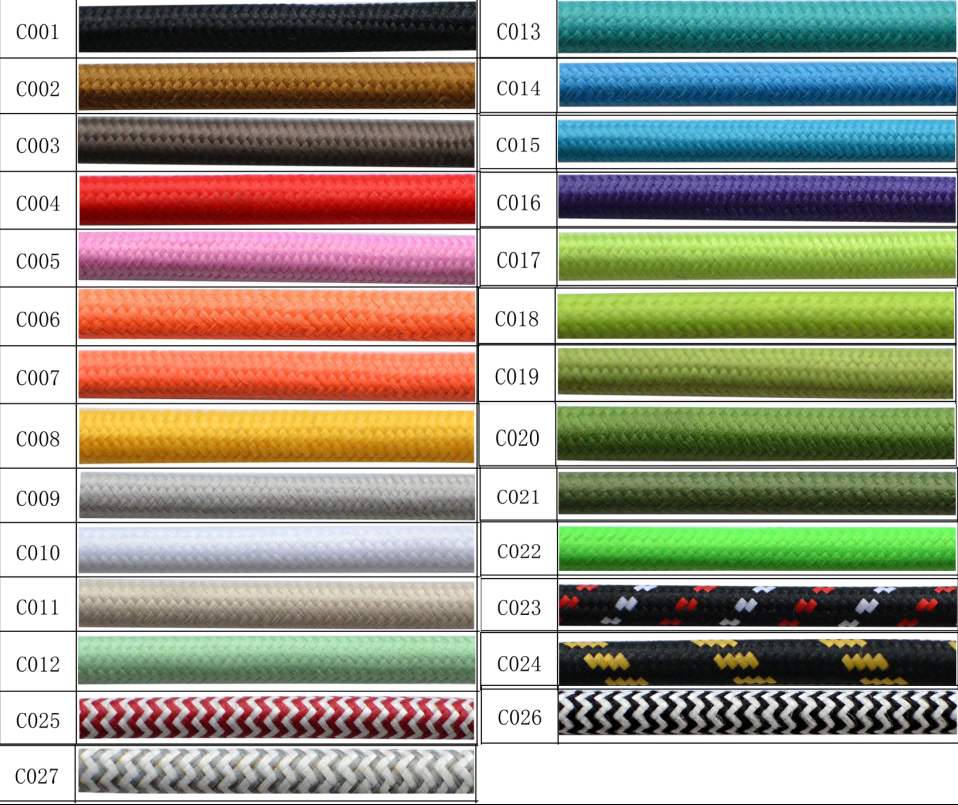 Makulay na Bilog na Sinuklay na Kable na Tinalupan ng Kobre na May Takip na Kainaman para sa Klasikong Pendant na Pagkakailaw