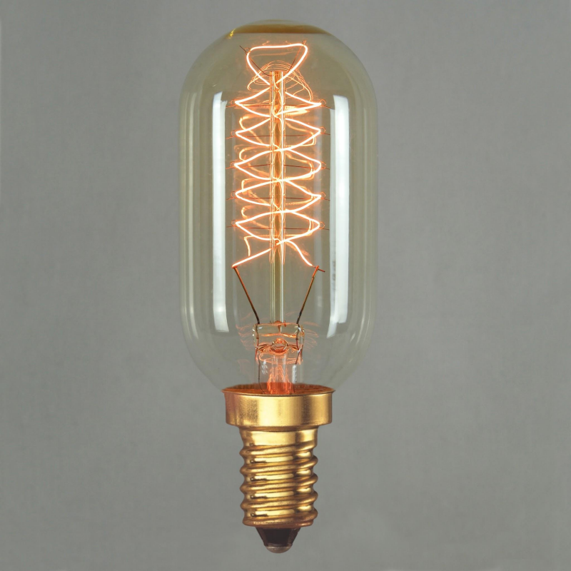 لمبة إديسون الكلاسيكية ذات الخيط الحلزوني الطراز T45 لإضاءة الحانات والمنازل، بقاعدة E14