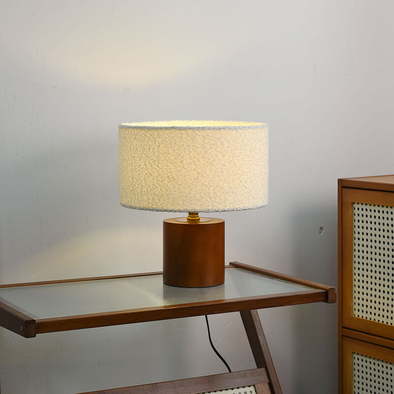 Advanced French Style Homestay Hotel with Textured Fabric Lampshade Desk Lamp