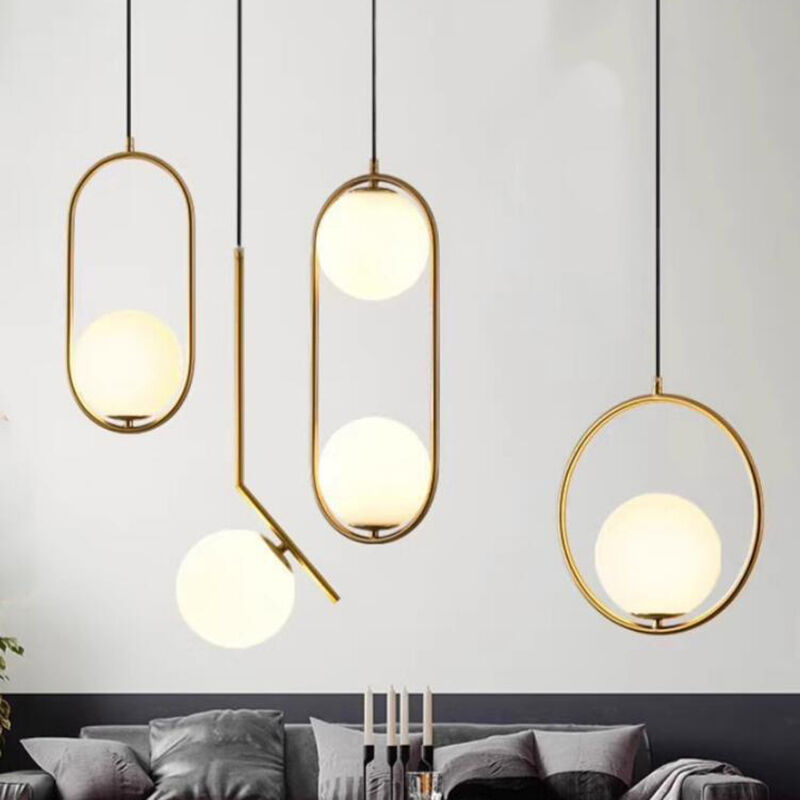 Nordic Wind Multi-style Copper-based Milk White Round Decorative Chandelier