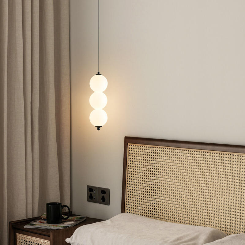 Nordic creative glass ball tanghulu chandelier for bedroom bedside