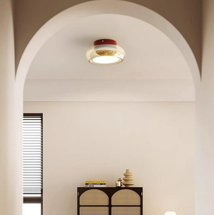 French style light luxury retro round glass ceiling light for living room dining room bedroom