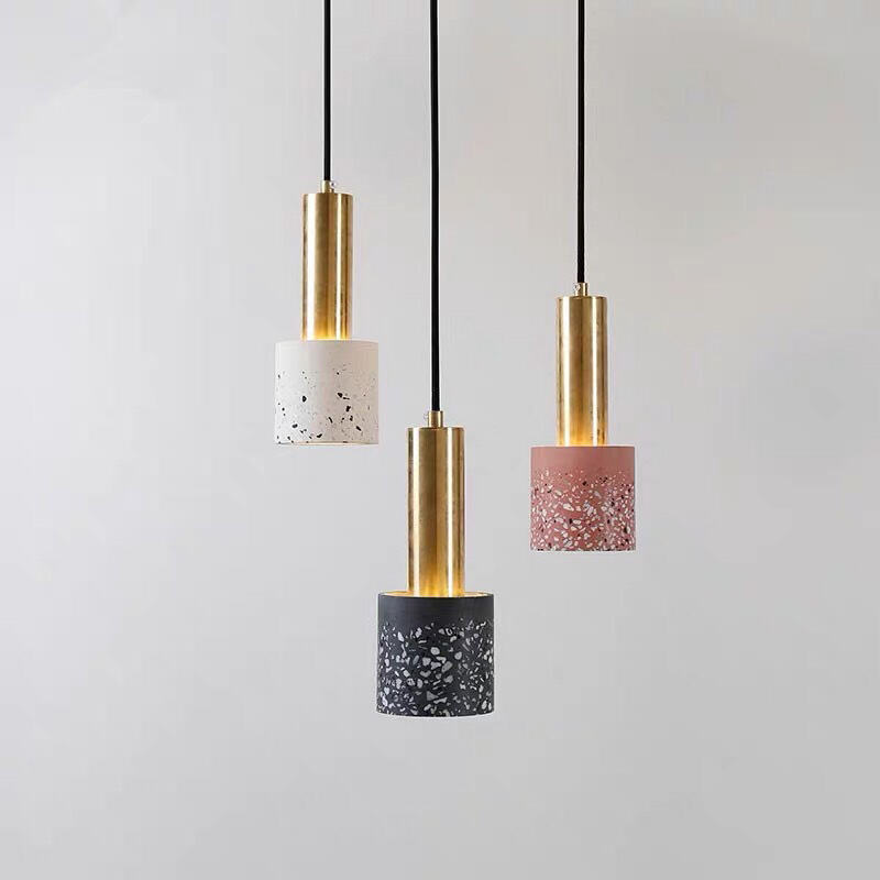 Industrial Style Terrazzo Creative Single Head LED Small Pendant Bar Restaurant