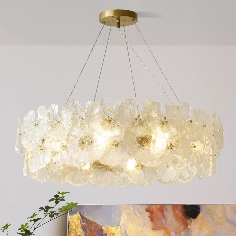 Ფრანგული სტილის კრეატიული ლოტოსის ფორმის სივრცის ლუსტრა სასტუმროსა და სახლის დეკორატიული დიზაინისთვის