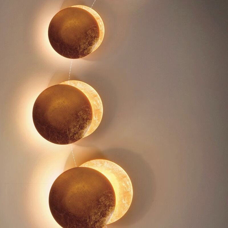 Classic Interior Lunar eclipse LED Wall Lamp Round Rotate Wall Lights for Decor 