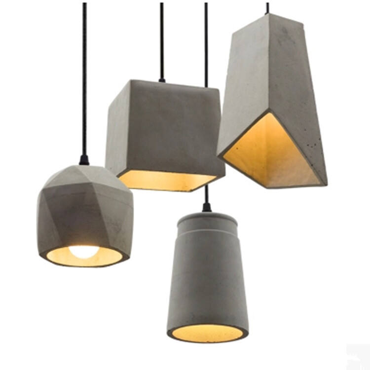 Nordic modern minimalist geometric industrial-style concrete pendant light for restaurants and cafés