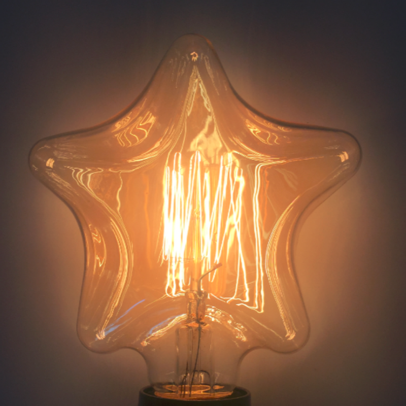 Star-shaped na Tuwid na Filament na Edison Bulb na S125 para sa Dekorasyon ng Bar at Bahay