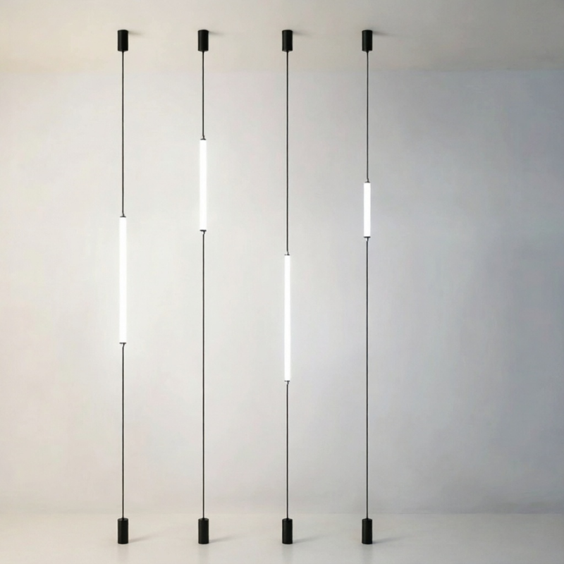 Modern Cylindrical Aluminum Acrylic LED Pendant Light for Dining Room Home Decor