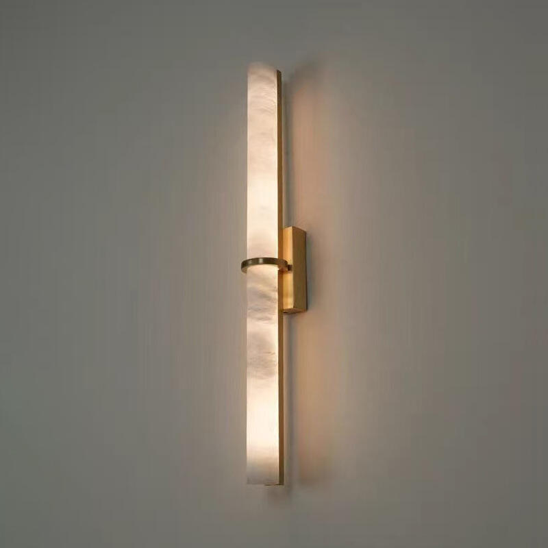 Simple Living Room Alabaster Copper Luxury Hotel Background Wall Lamp
