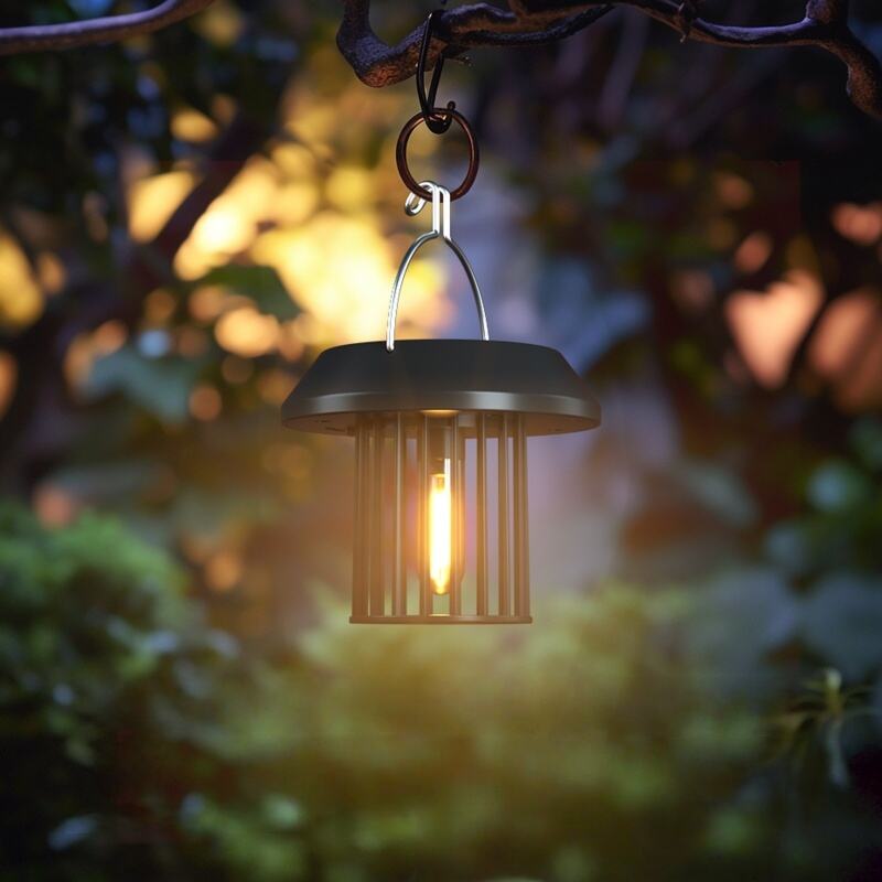 Rural Style Solar Hanging Lantern Manual Switch Outdoor Garden Patio Decor Light