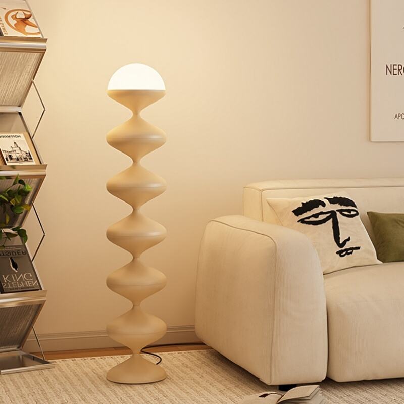 Метална подна ламба со песочен часовник за дневна соба, спална соба, модерен нордиски декор