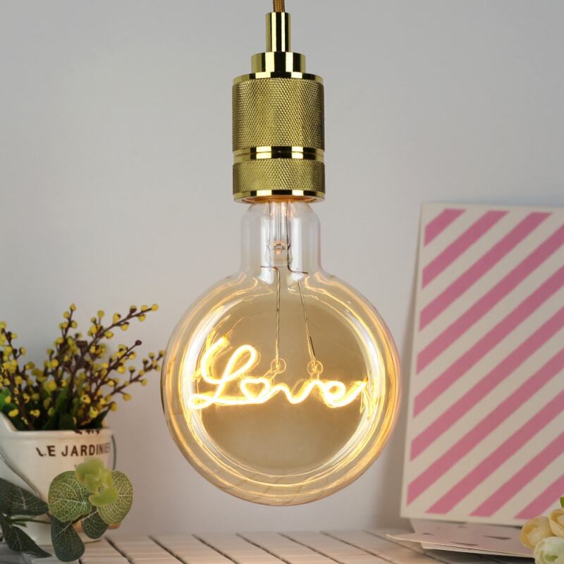 Vintage Flat LED Bulb Letter Filament Warm Light Bulb for Decor Lighting