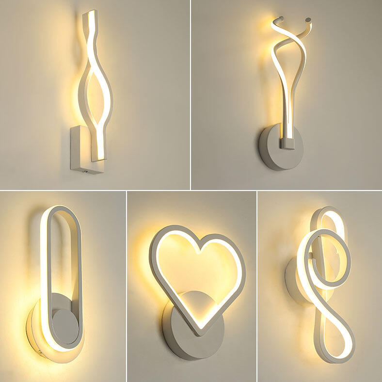 Kūrybiška šiuolaikinė miegamojo šalia lovos sienos lemputė, šiaurės šalių koridoriaus dekoravimui, meninis dizaino sienos šviestuvas