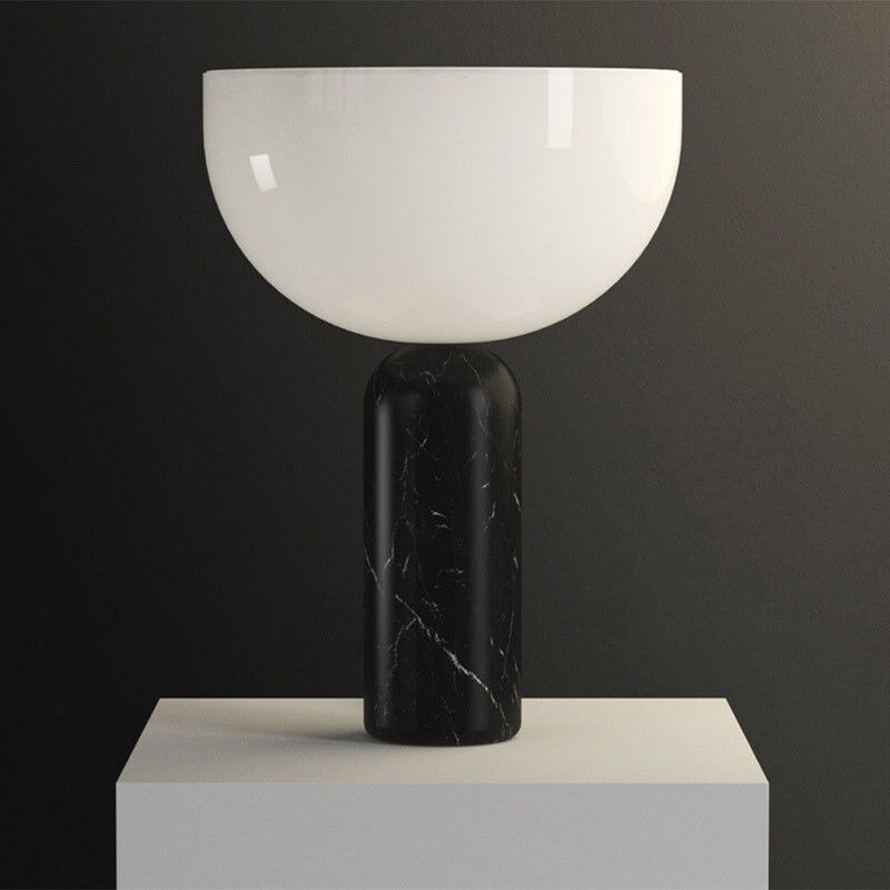 Danski minimalistički crno-bijeli kamen Soba Spavaća soba Ambijent Stolna lampa