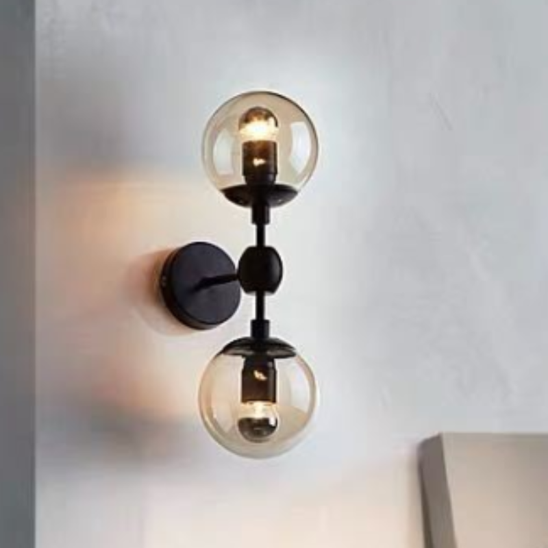 Americká vintage priemyselná dvojhlavá stenová lampa na dekoráciu hotelov, reštaurácií a domácností