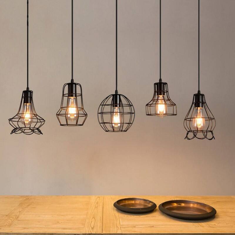 Nordic Industrial Vintage Ironwork Small Pendant Lamp for Creative Restaurant bar 