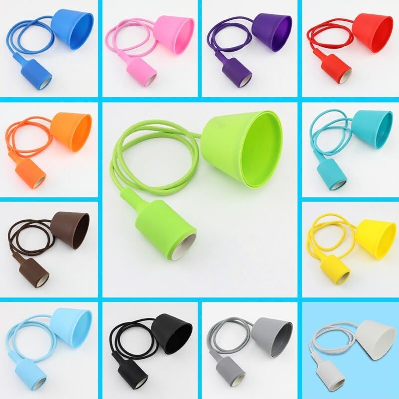 Makulay na Silicone na E26/E27 na Pendant Lamp Set na May Maraming Kulay para sa Modernong DIY na Pagkakailaw