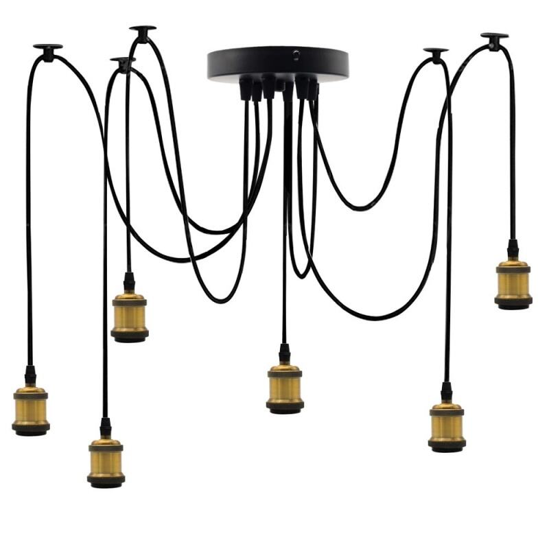Artistic Six Heads Pendant Light Lamp Holder E27 Base