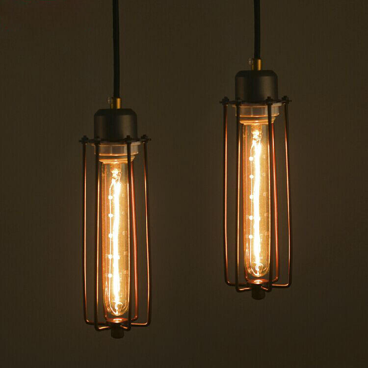 Loft Warehouse Metal Black E27 Indoor Industrial Black Cage Decoration Pendant Lights