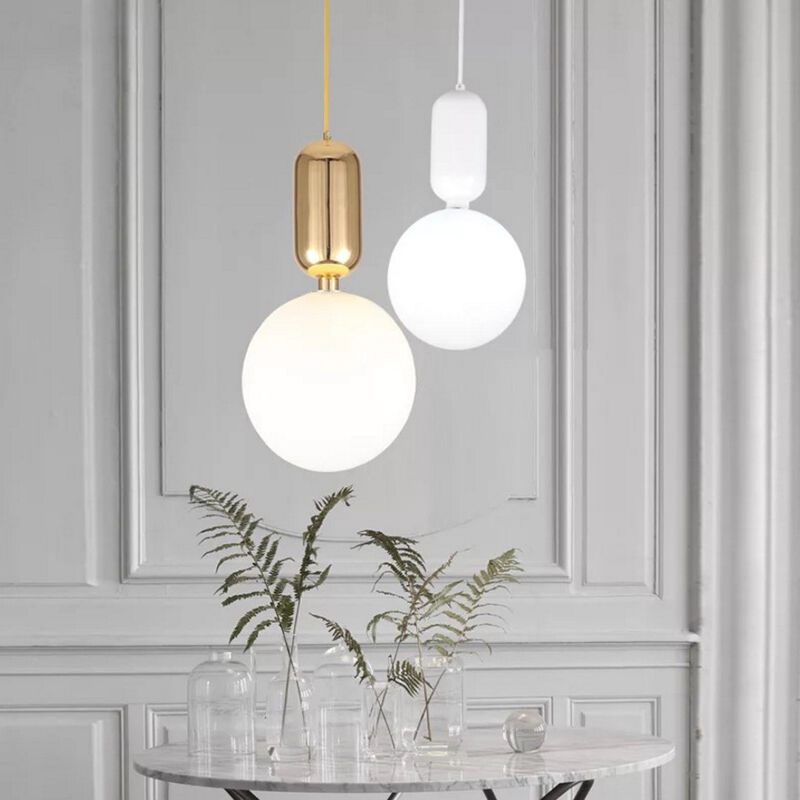 Лака луксузна млека бело стакло топло покривач ЛЕД ресторан спаваћа соба лустра лампа