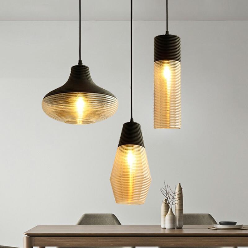 European Simple Modern Single Head Oval Glass Pendant Light for Restaurant Shop Counter