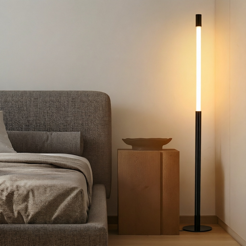 Minimalist Adjustable Height Aluminum Acrylic LED Floor Lamp for Living Room Bedroom Home Decor