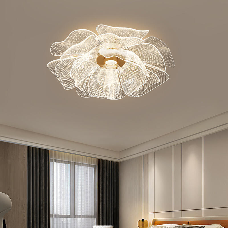 Minimalist Luxury Acrylic Flower Ceiling Light for Living Room Study Bedroom