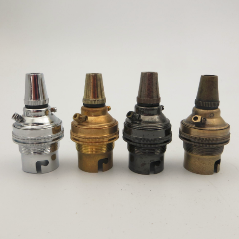 Brass na B22 Lamp Holder na may 250V at 250W, Vintage Socket para sa Pendant at Table Lamps