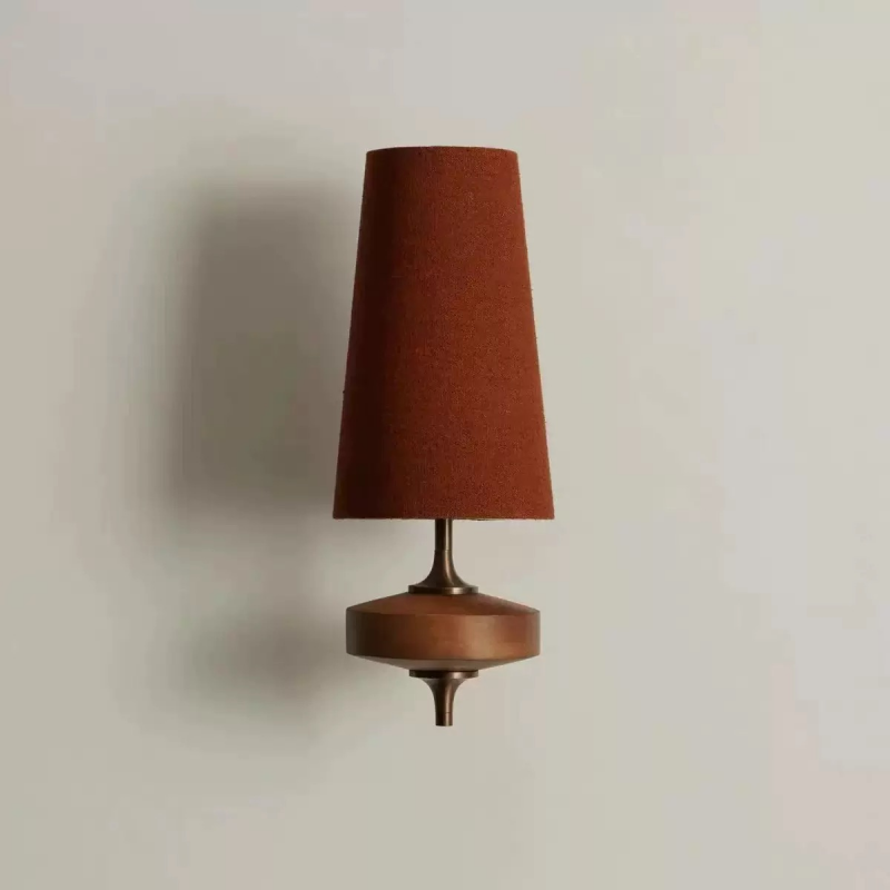 Retro Nanyang Style Fabric Lampshade Wall Lamp Bedroom Bedside Hotel Corridor