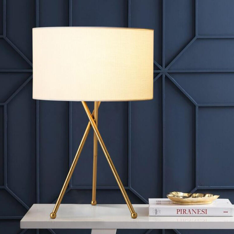 Modern Minimalist Metal Fabric Triangular Bracket Indoor Decorative Desk Lamp