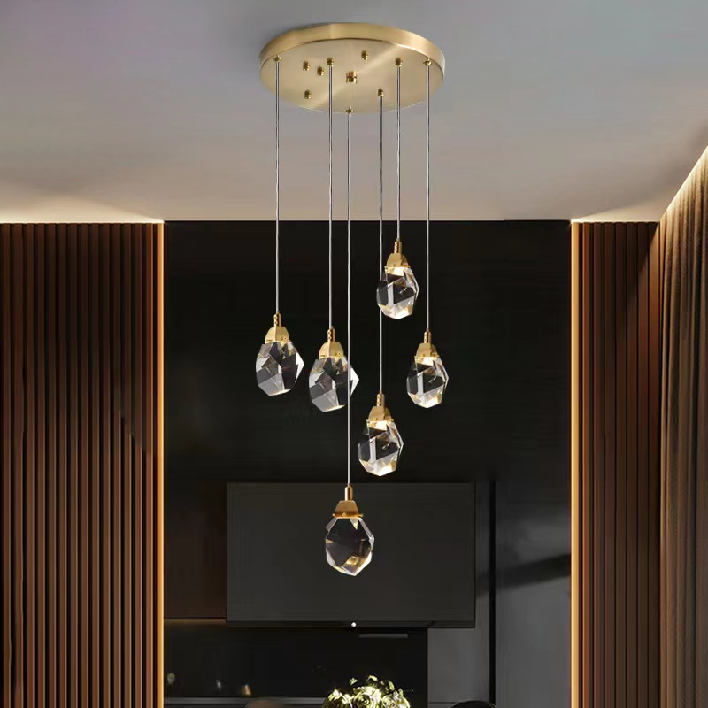 Luxury Multi-heads Crystal Chandelier for Bedside Living Room Dining Room Stairway