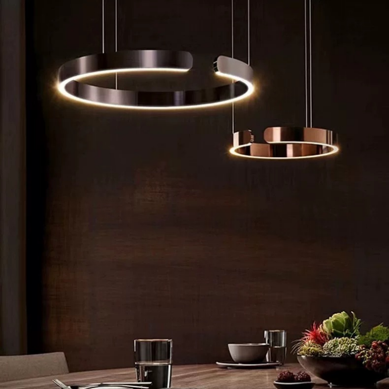 Minimalist C Shape Ring Chandelier Postmodern Pendant Lamp for Indoor Decor
