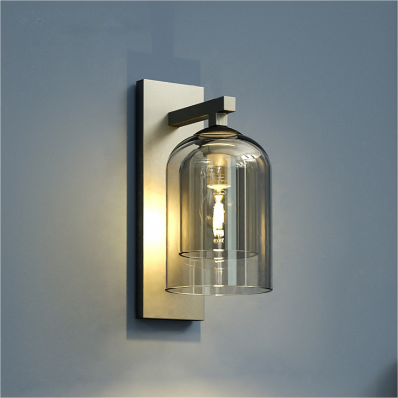 Moderne minimalistische luxuriöse Wandleuchte mit zweilagigem Glas-Schirm für Hotel-, Restaurant- und Wohnraum-Dekoration