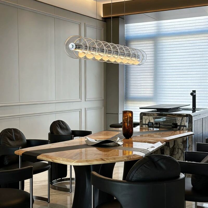 Modern Minimalist Designer Glass Bubble Hanging Lamp Touch Control Light LED Dining Room Chandelier