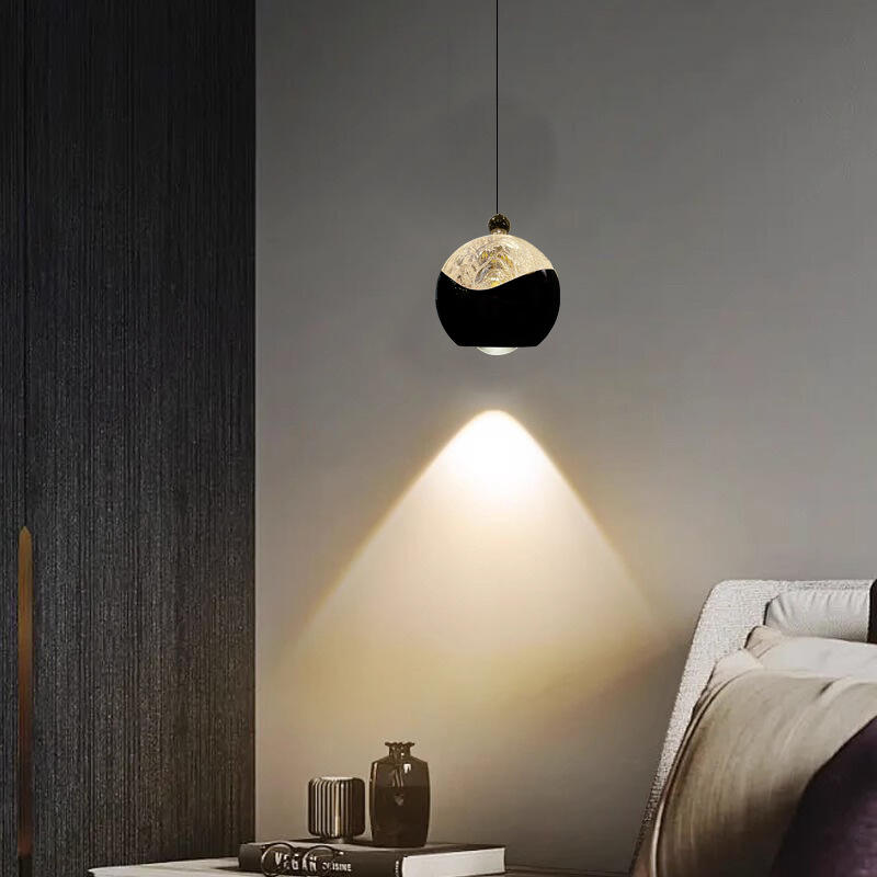 Modern Small-sized Colored Glass Spherical Bedroom Background Wall Pendant Light