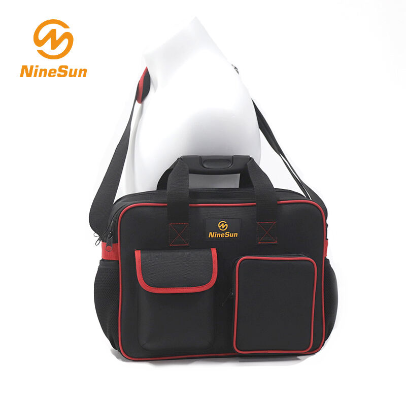 Borsa a Tracolla SB-103-NL-BK.RD in Nylon Nero/Rosso