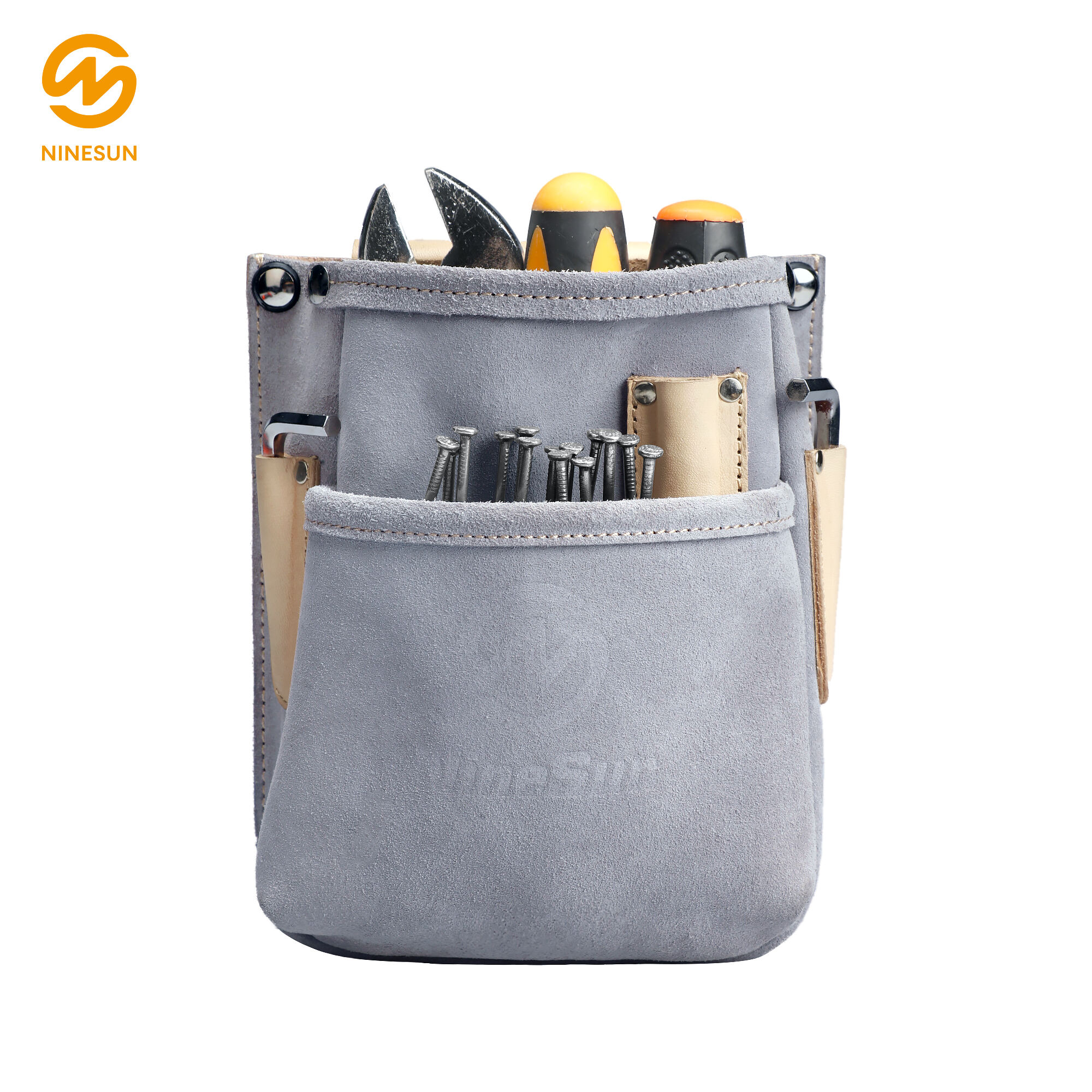 Tool Belt Bag BB-306-LE-GR in Leather Grey