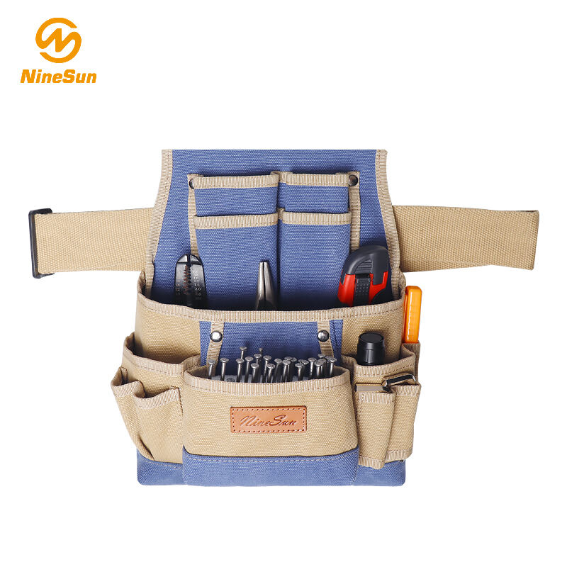 Tool Belt Bag BB-205-CV-BN.BU in Canvas Brown Blue