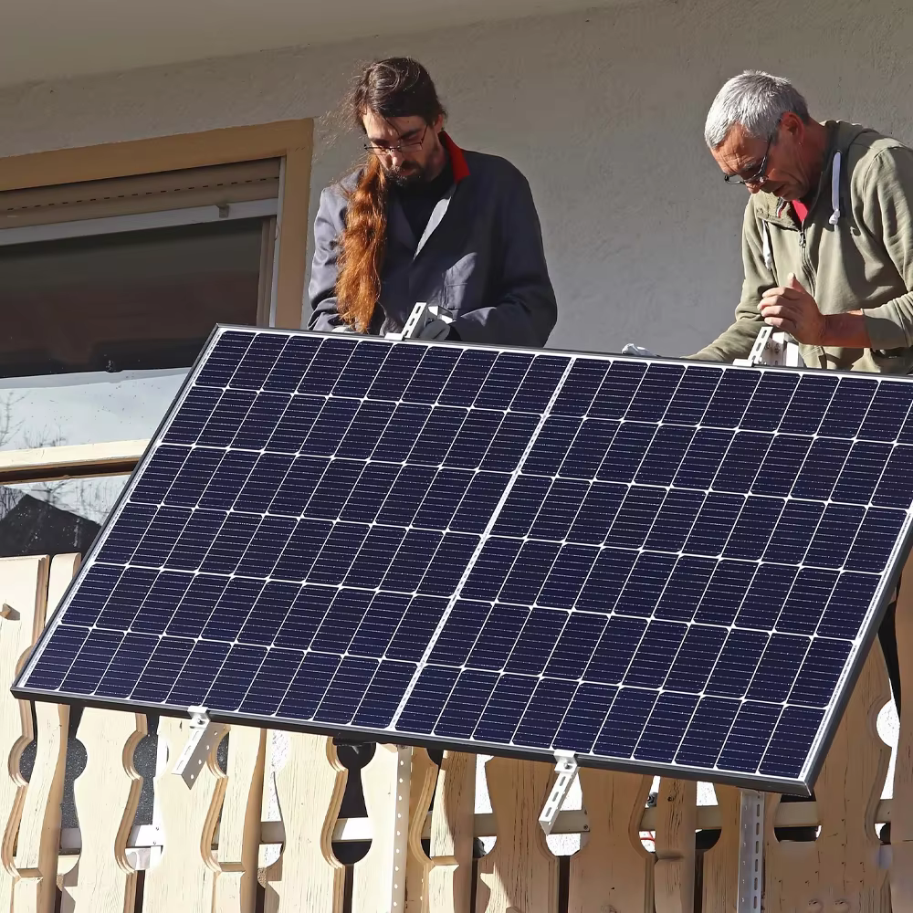 24 Hours Grid Solar Energy Storage System 15kwh Balcony Solar Panels 1200W Residential for Balkonkraftwerk with MPPT Controller