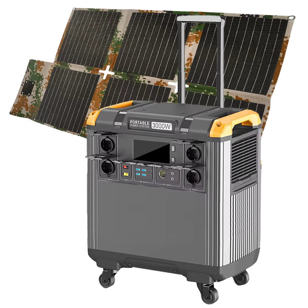 Customized Portable Solar Station Foldable Solar Panel Generator Multifunctional  220V AC Outlet MPPT Controller 3000W