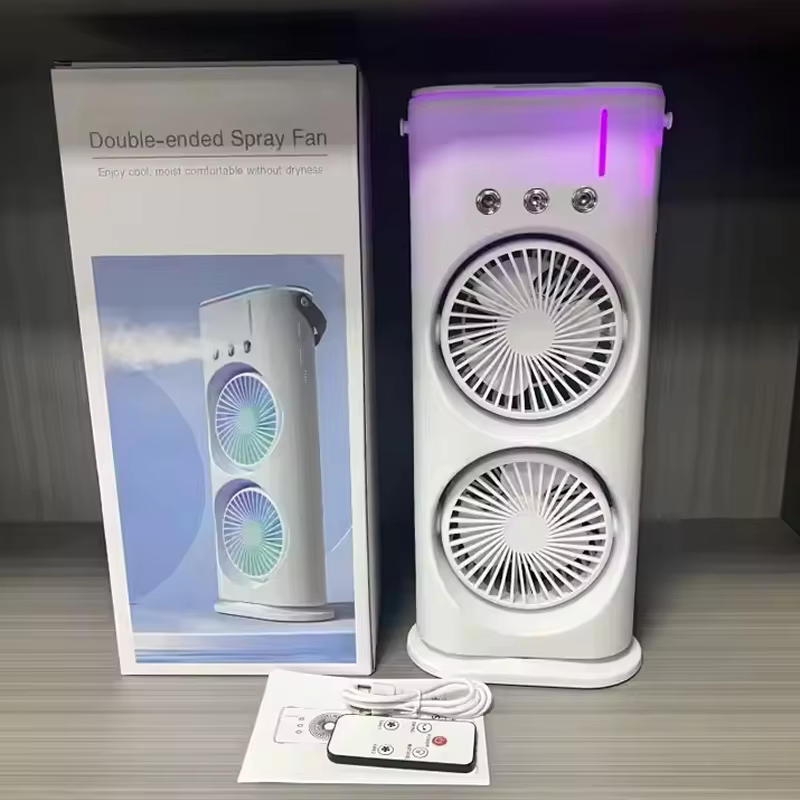 2026 wholesale air cooler fan 7 color mist water cooling air conditioner fan with remote control room spray humidifier fan-0