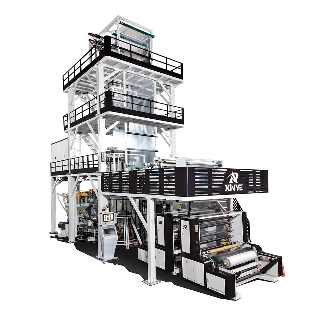Three to Seven Layers Co-extruding Traction Rotating Film Blowing Machine Set