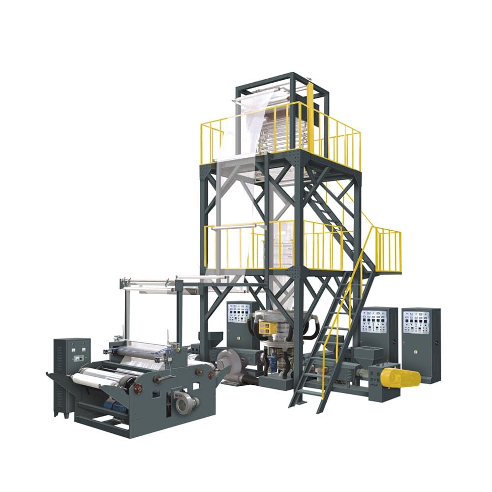 Three Layers Co-extruding Rotary Die-Head Film Blowing Machine Set