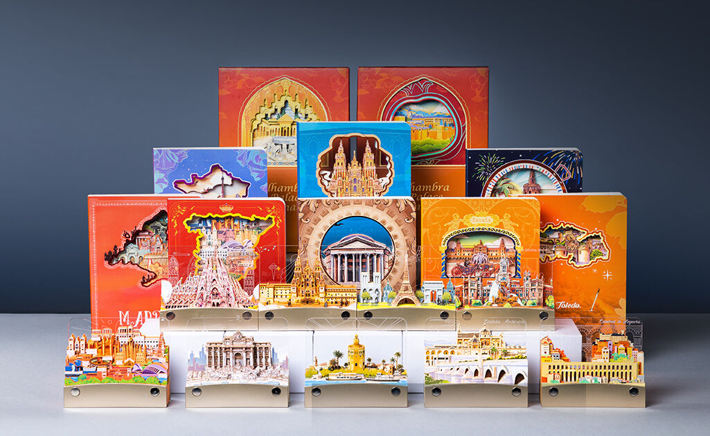 Spain City Landmark Paper Sculpture Stationery Project