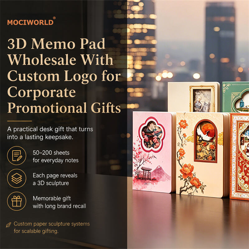 3D Paper Memo Pad Wholesale With Custom Logo for Corporate Promotional Gifts